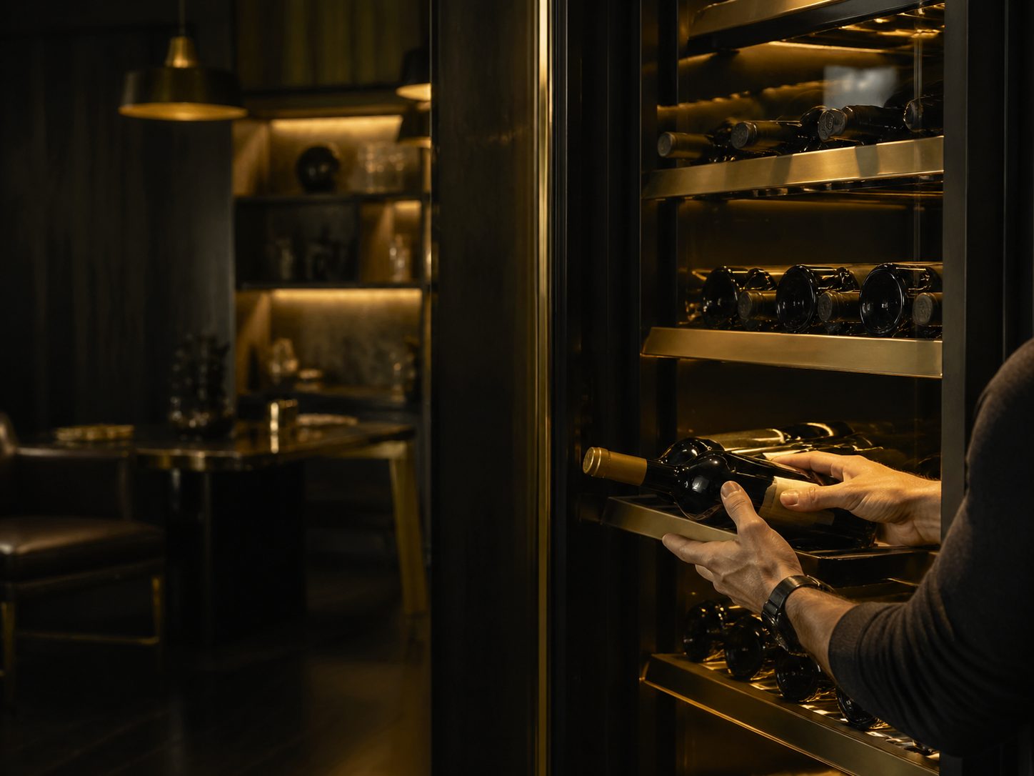 Wine Refrigerators in premium man cave or game room setting, KingsCave